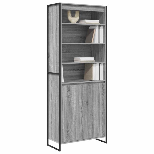 vidaXL Tall Cabinets 2 pcs Grey Sonoma 79 x 36 x 200 cm