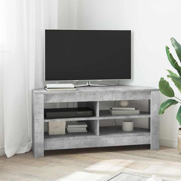 vidaXL Corner TV Cabinet Concrete Grey 102 x 40.5 x 45 cm