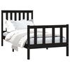 vidaXL Bed Frame without Mattress Black 100x200 cm Solid Wood Pine