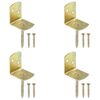 vidaXL Fence Panel Brackets 4 pcs L Shaped Galvanised Metal