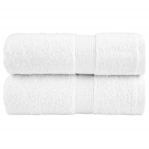 vidaXL Premium Wash Towels "SOLUND" 2 pcs White 30x30 cm 600 gsm