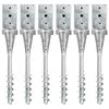 vidaXL Ground Spikes 6 pcs Silver 8x8x57 cm Galvanised Steel