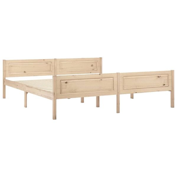 vidaXL Bed Frame without Mattress Solid Pinewood 180x200 cm Super King