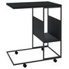 vidaXL Side Table with Wheels Black 55x36x63.5 cm Engineered Wood