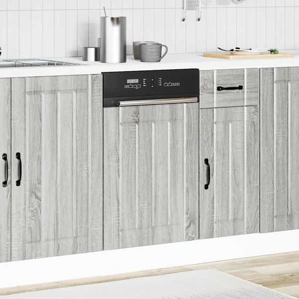 vidaXL Dishwasher Panel Lucca Grey Sonoma Engineered Wood