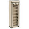 vidaXL Shoe Cabinet with Cover Cream 57x29x162 cm Fabric