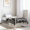 vidaXL Metal Bed Frame without Mattress with Footboard White 80x200cm