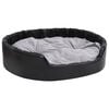 vidaXL Dog Bed Black and Grey 99x89x21 cm Plush and Faux Leather