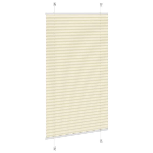 vidaXL Pleated Blind Cream 80x150 cm Fabric Width 79.4 cm Polyester