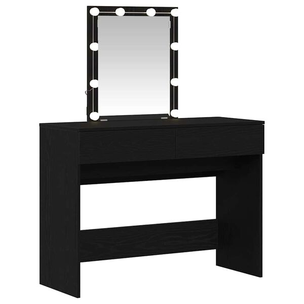 vidaXL Dressing Table Black Oak 100 x 40 x 130 cm Engineered Wood