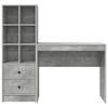 vidaXL Desk with Drawer 2 pcs Concrete Grey