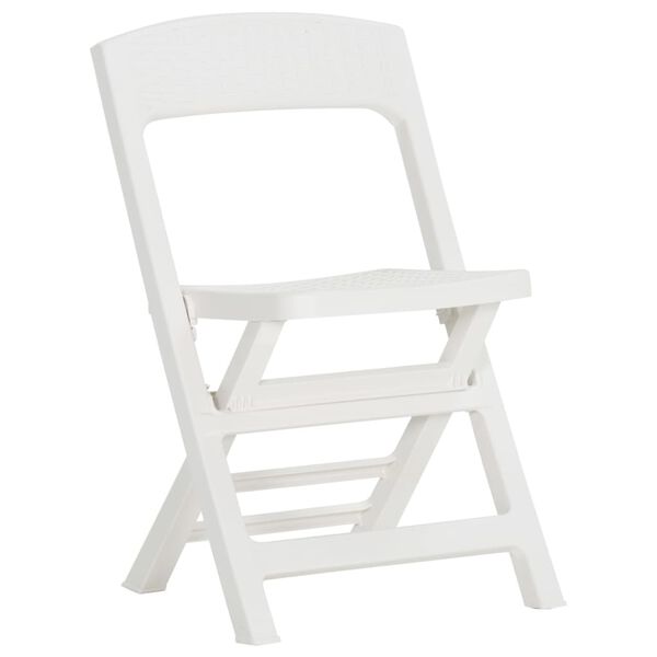 vidaXL Folding Garden Chairs 4 pcs PP White