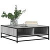 vidaXL Coffee Table Grey Sonoma 80x80x30 cm Engineered Wood and Metal