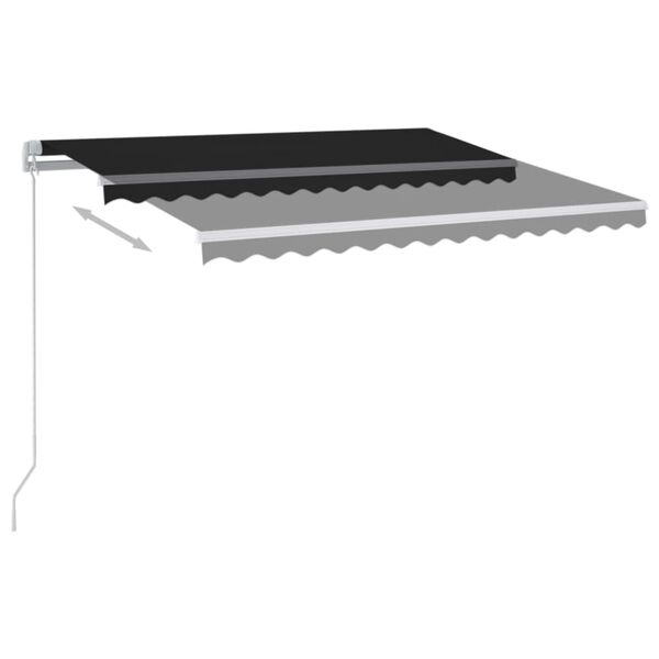 vidaXL Manual Retractable Awning with LED 350x250 cm Anthracite