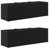 vidaXL Garden Planters with 3 Pots 2 pcs Black 105x30x32 cm Poly Rattan