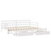 vidaXL Daybed with Trundle and Drawers without Mattress White 90x200 cm