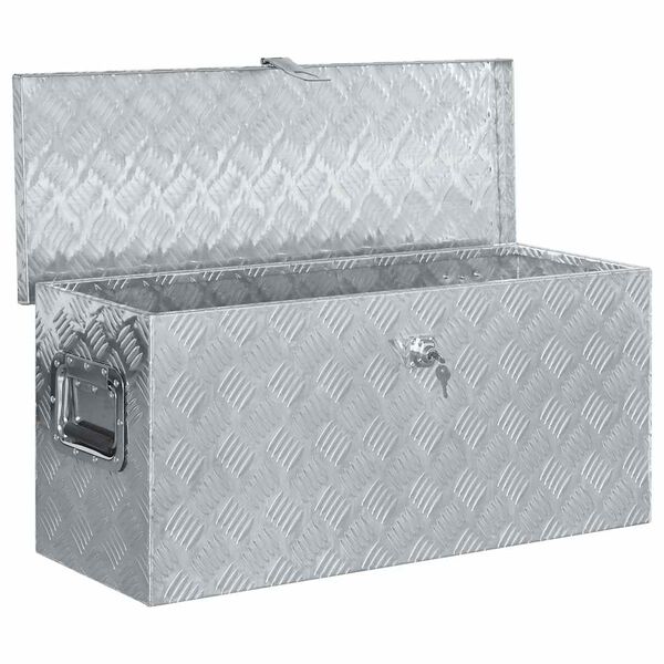 vidaXL Aluminium Box 80x30x35 cm Silver