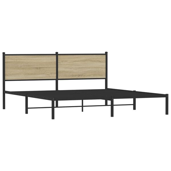 vidaXL Metal Bed Frame without Mattress Sonoma Oak 183x213 cm