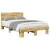 vidaXL Bed Frame with Headboard without Mattress 120x200 cm Solid Wood Oak