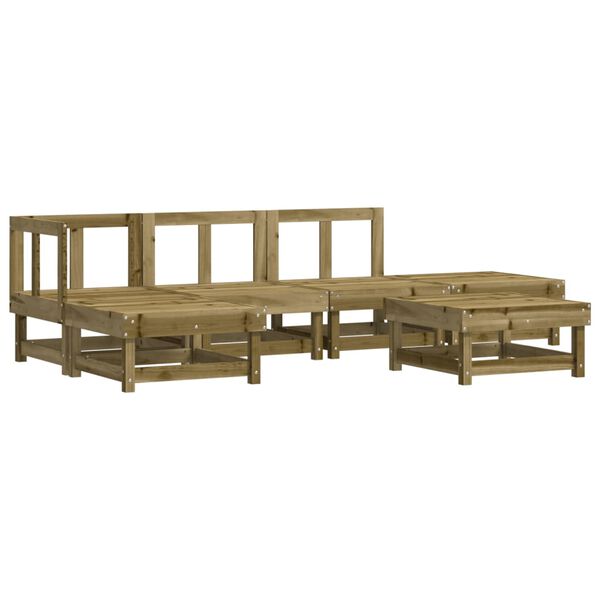 vidaXL 6 Piece Garden Lounge Set Impregnated Wood Pine
