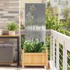 vidaXL Garden Privacy Screen Floral Silver 50 x 140 cm Stainless steel