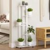 vidaXL 5-Floor Flower Stand with Wheels 44x23x100 cm White Iron