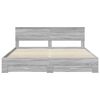 vidaXL Bed Frame with Drawer Grey Sonoma 200 x 200 cm Engineered Wood