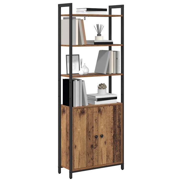 vidaXL Book Cabinet Old Wood 60 x 24 x 161 cm Engineered Wood