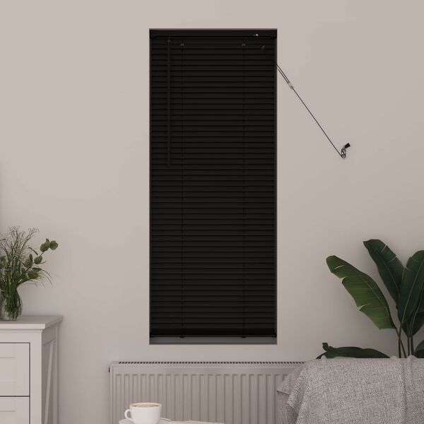 vidaXL Venetian Blind Black 150 x 50 cm PVC