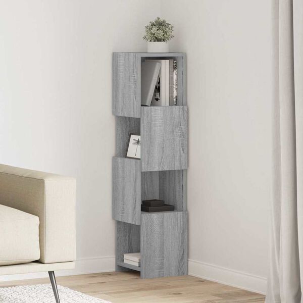 vidaXL Corner Cabinet Grey Sonoma 25.5x25x102cm Engineered Wood
