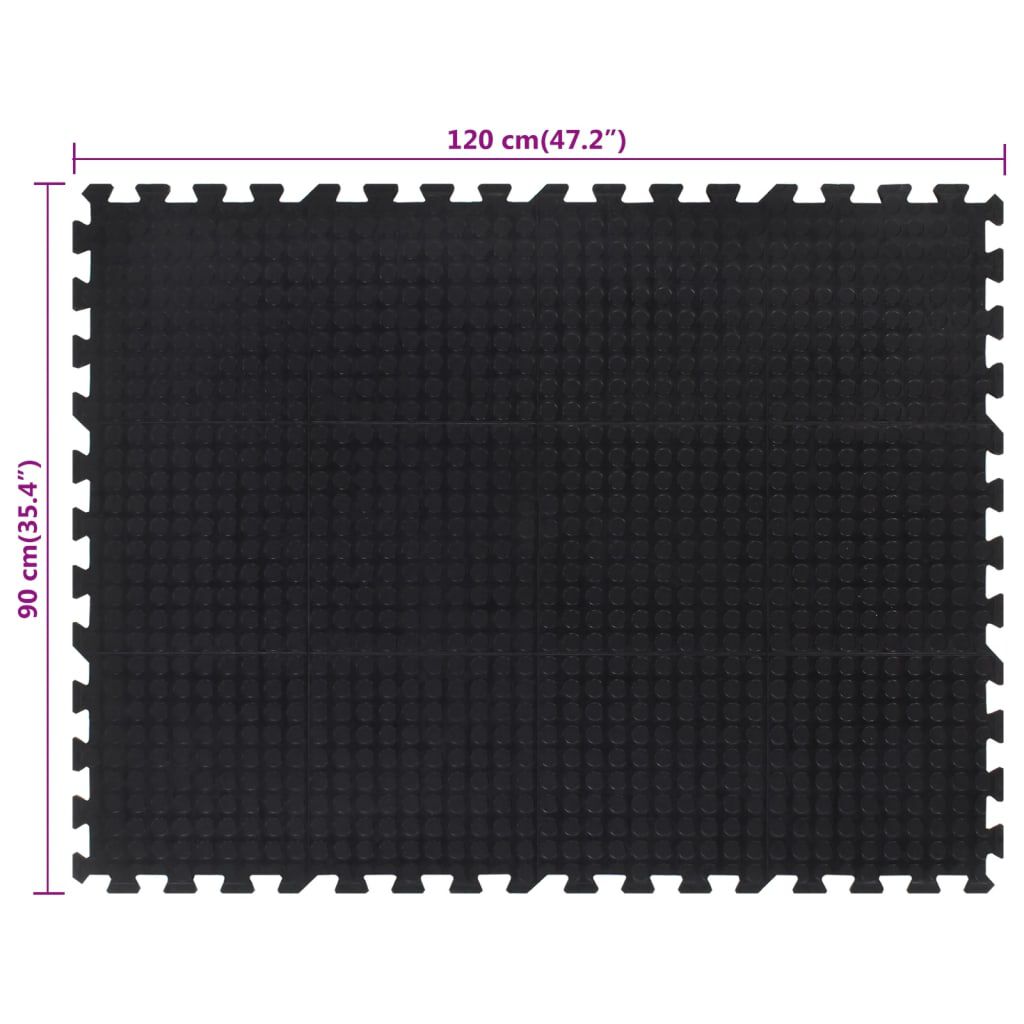 Black rubber interlocking floor tiles outlet