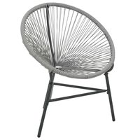 vidaXL Garden Moon Chair Poly Rattan Grey