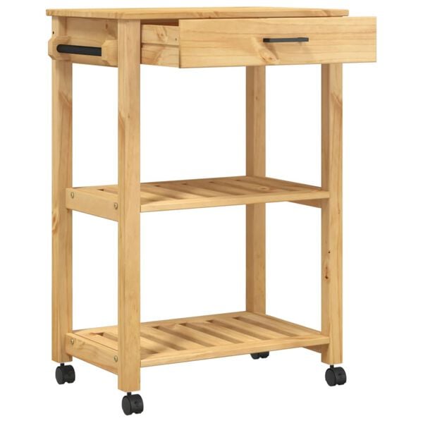 vidaXL Kitchen Trolley MONZA 60x40x88.5 cm Solid Wood Pine