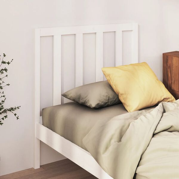 vidaXL Bed Headboard White 106x4x100 cm Solid Wood Pine