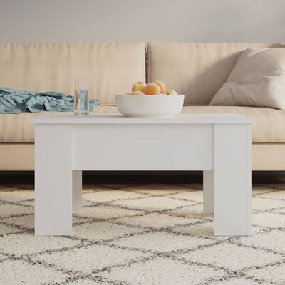 vidaXL Coffee Table White 79x49x41 cm Engineered Wood