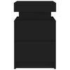 vidaXL Bedside Cabinet with LED Lights Black 35x39x55 cm