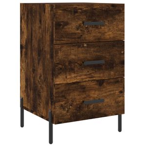 vidaXL Bedside Cabinet Smoked Oak 40x40x66 cm Engineered Wood