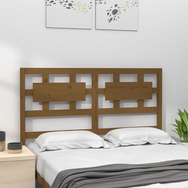 vidaXL Bed Headboard Honey Brown 165.5x4x100 cm Solid Wood Pine