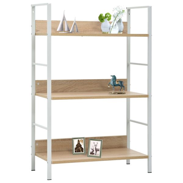 vidaXL 3-Layer Book Shelf Oak 60x27.6x90.5 cm Engineered Wood