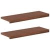 vidaXL Stair Tread 2 pcs 70 x 25 x 2 cm Dark Brown Solid Oak Wood