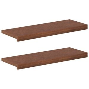 vidaXL Stair Tread 2 pcs 70 x 25 x 2 cm Dark Brown Solid Oak Wood