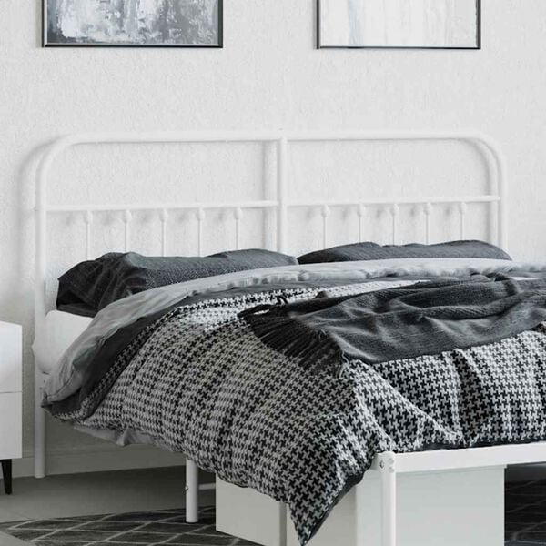 vidaXL Metal Replace Headboard White 160 cm