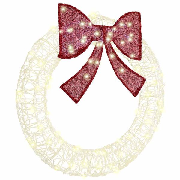 vidaXL Wreath with 80 LEDs Warm white 92 x 92 x 9.5 cm Acrylic