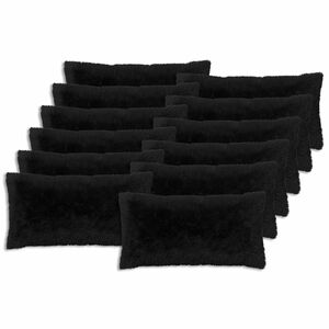 vidaXL Cushion with Pillow HEERLEN 2 pcs Black PV Fleece