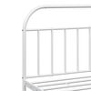 vidaXL Metal Bed Frame without Mattress with Footboard White 193x203cm