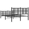 vidaXL Metal Bed Frame without Mattress with Footboard Black 120x200cm