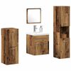 vidaXL Bathroom Furniture Set with Door 5 pcs Old Wood Engineered Wood