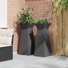vidaXL Pillar Planter 2 pcs Black 40 x 40 x 100 cm