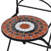 vidaXL 3 Piece Mosaic Bistro Set Ceramic Tile Terracotta and White