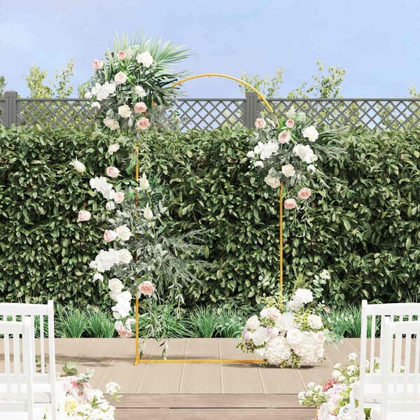 vidaXL Wedding Arch Gold 100 x 39 x 200 cm Steel